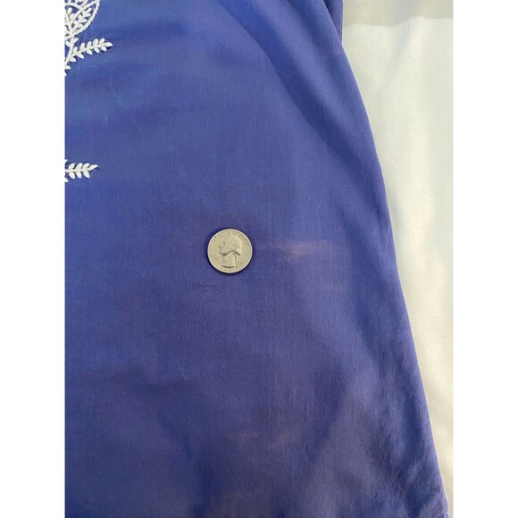 GAP Periwinkle 3/4 Sleeve Embroidery Boho Peasant Blouse Womens Size Medium Top - Picture 8 of 12